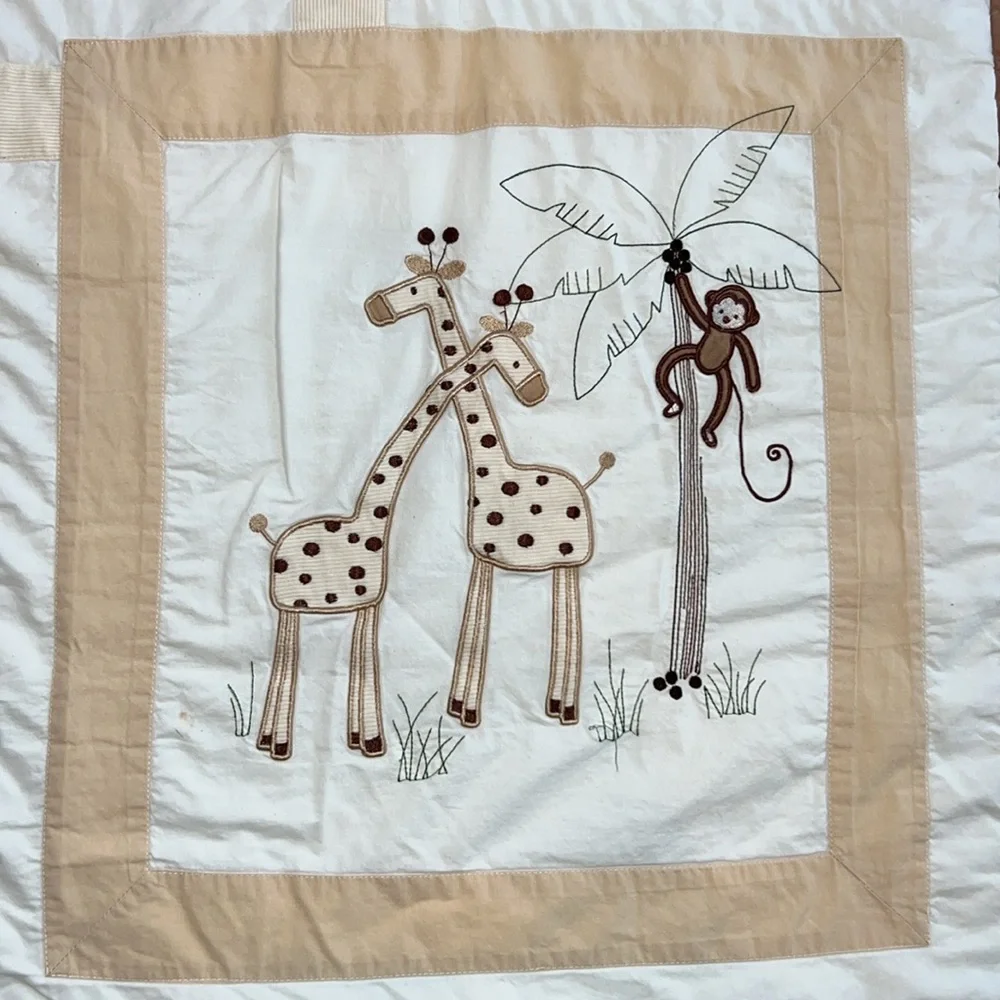 NoJo Baby Quilt - Jungle Animals - Neutral Colors, Gender Neutral